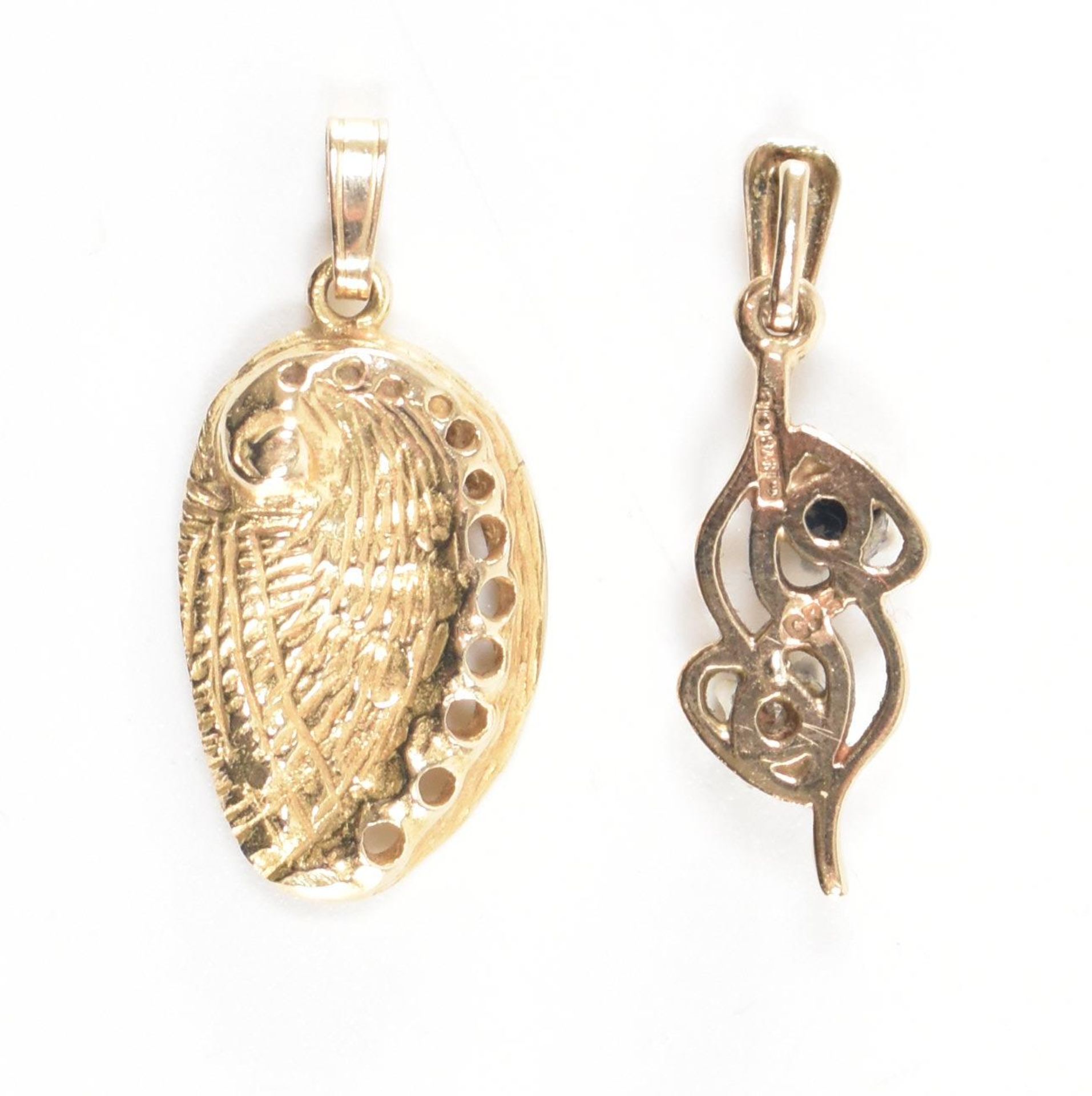 TWO 9CT GOLD & STONE SET NECKLACE PENDANTS - Image 2 of 5