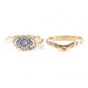 TWO HALLMARKED 9CT GOLD RINGS