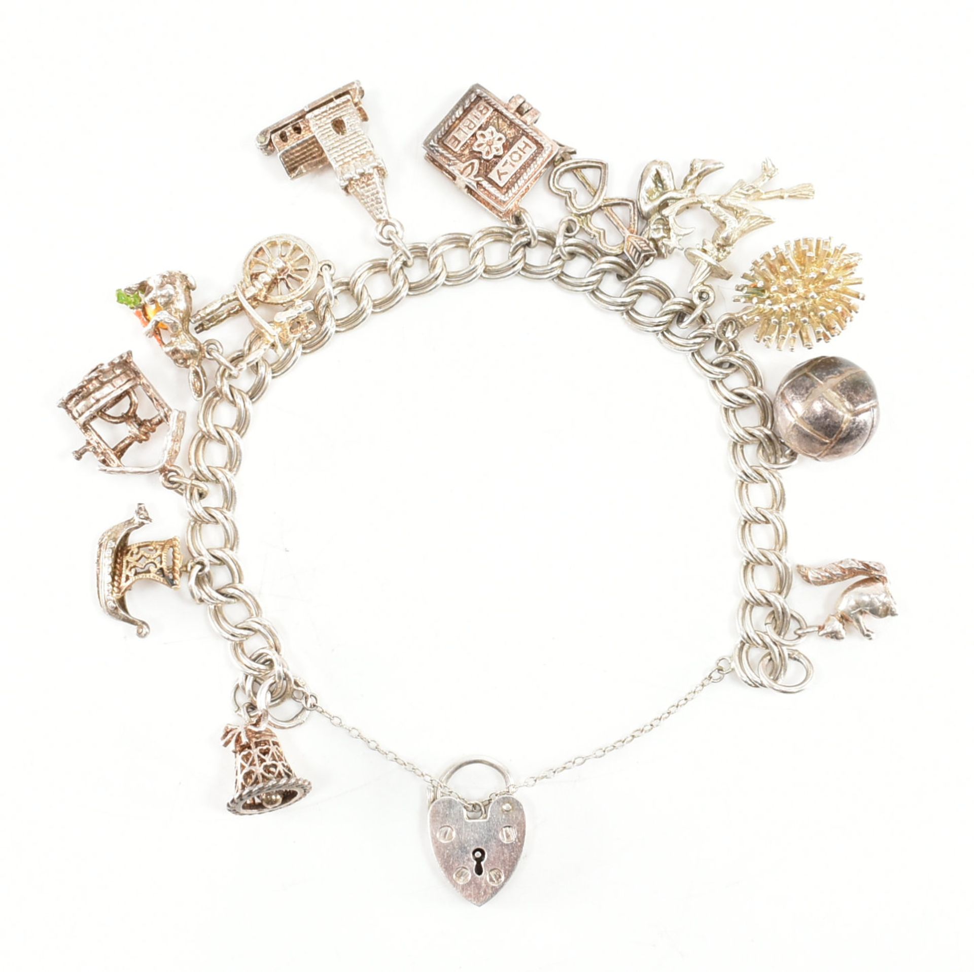 HALLMARKED SILVER CHARM BRACELET & CHARMS - Image 9 of 9