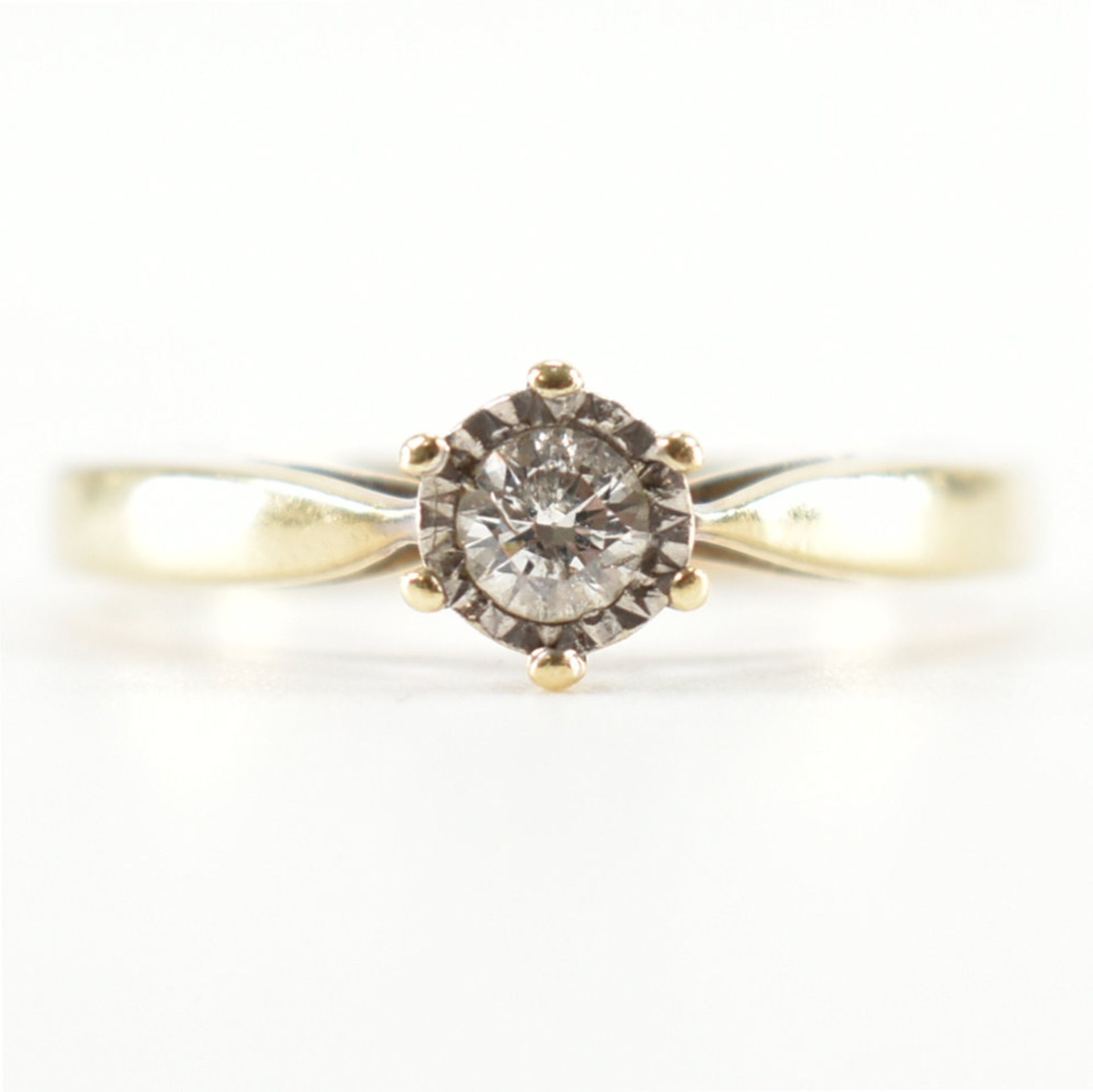 HALLMARKED 9CT GOLD & DIAMOND RING