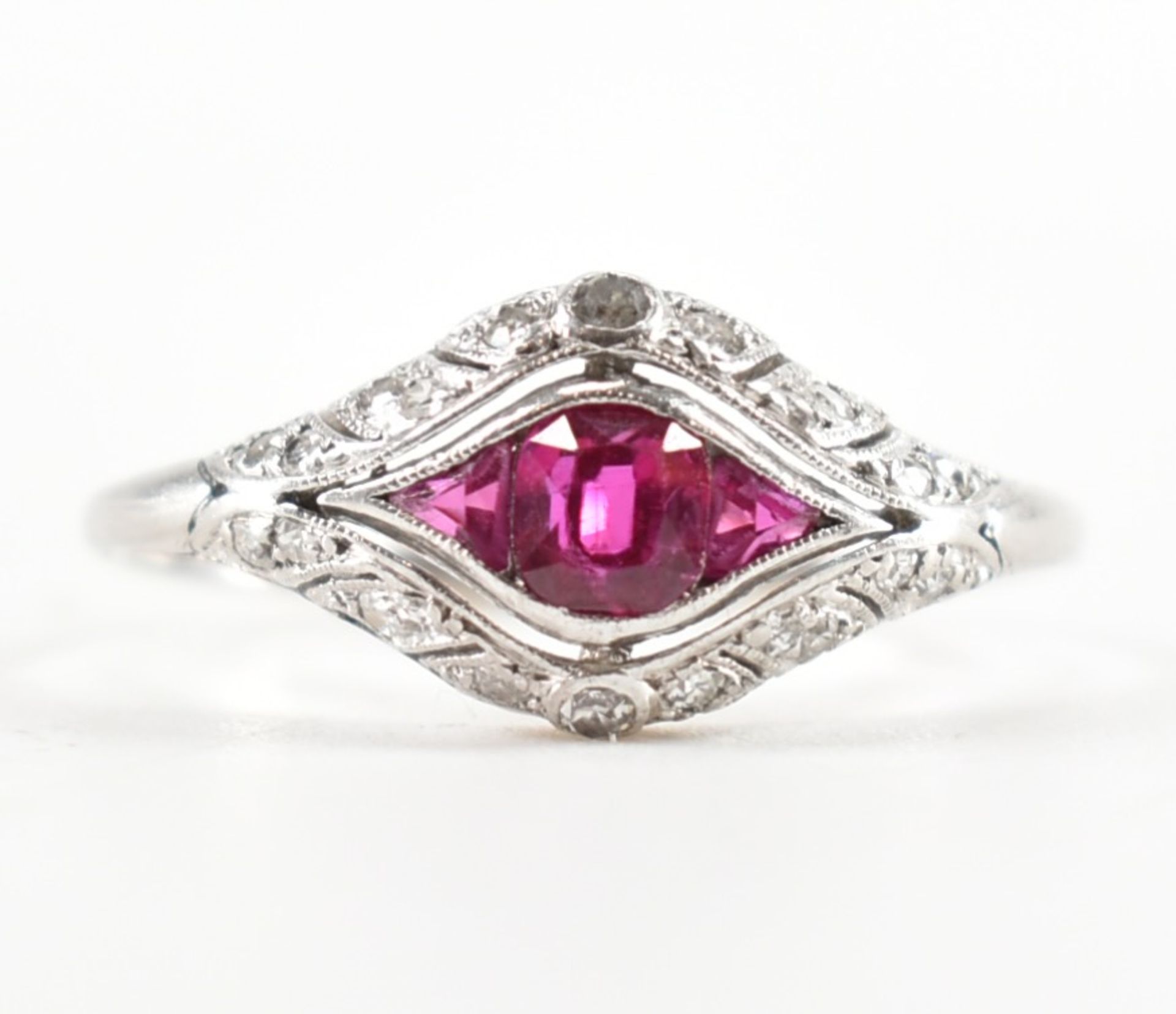 PLATINUM RUBY & DIAMOND RING