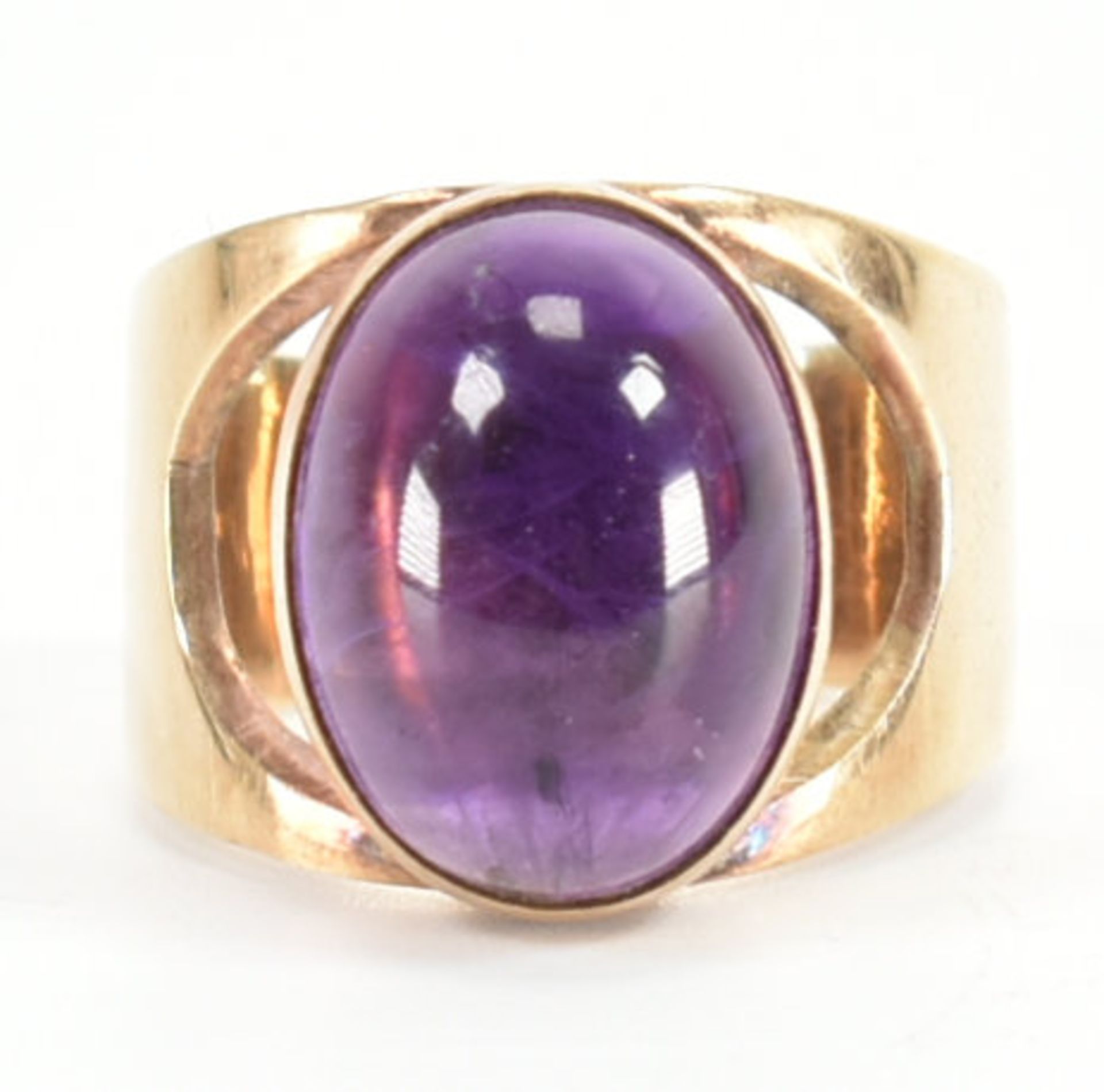 HALLMARKED 1960S 9CT GOLD AMETHYST RING - Bild 2 aus 11