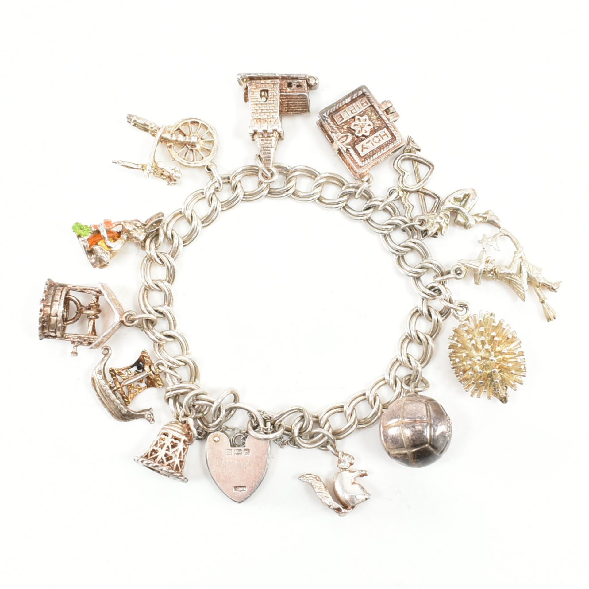 HALLMARKED SILVER CHARM BRACELET & CHARMS - Image 7 of 9