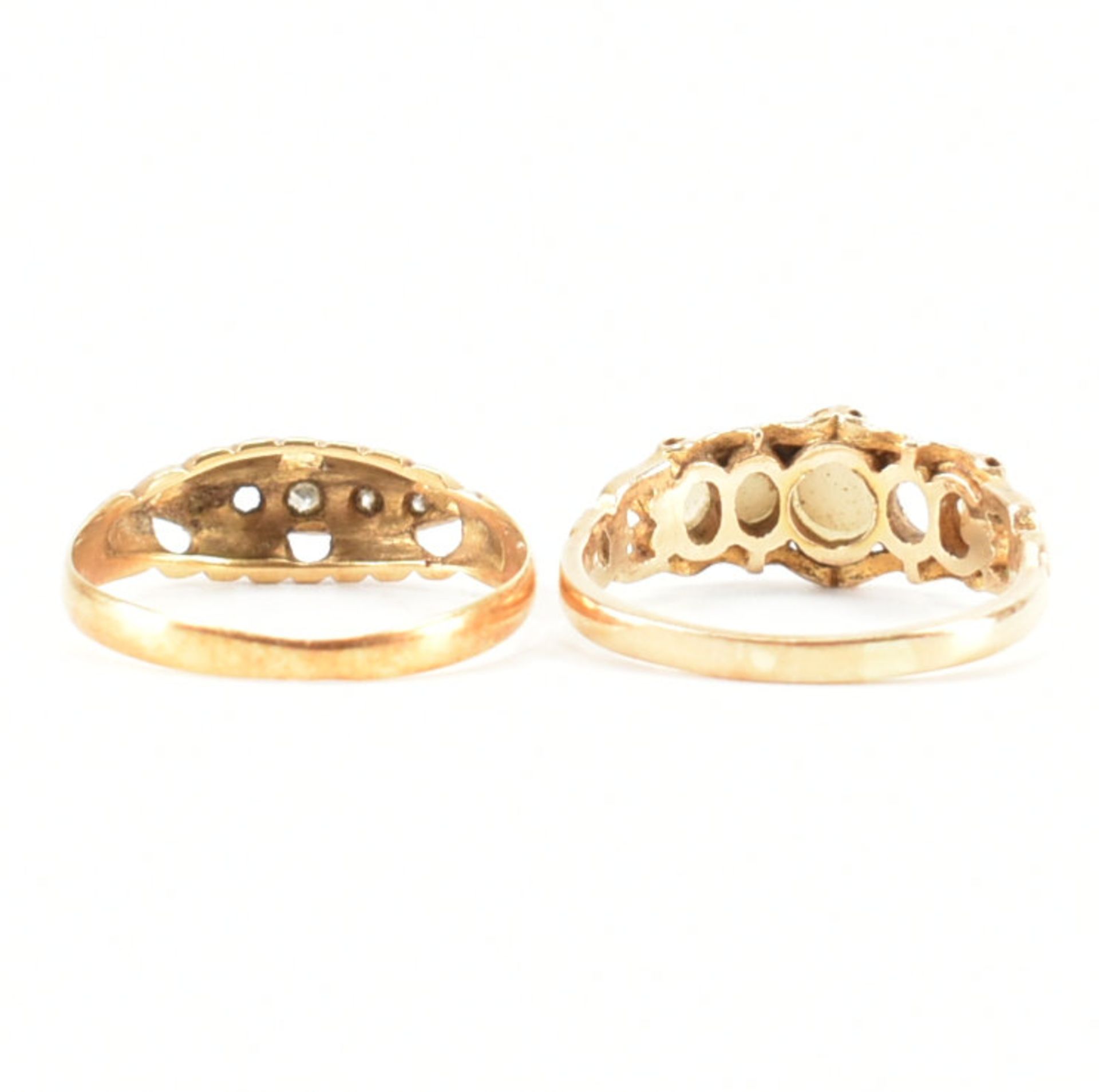 TWO HALLMARKED GOLD & STONE SET RINGS BOTH AF - Image 4 of 11
