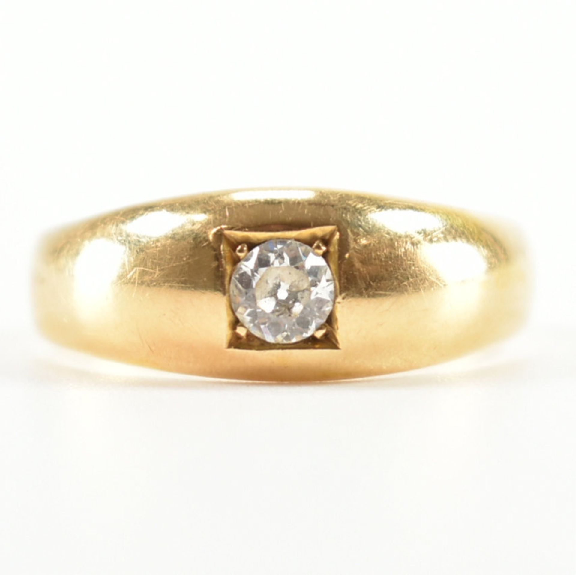 EDWARDIAN HALLMARKED 18CT GOLD & DIAMOND DOME RING