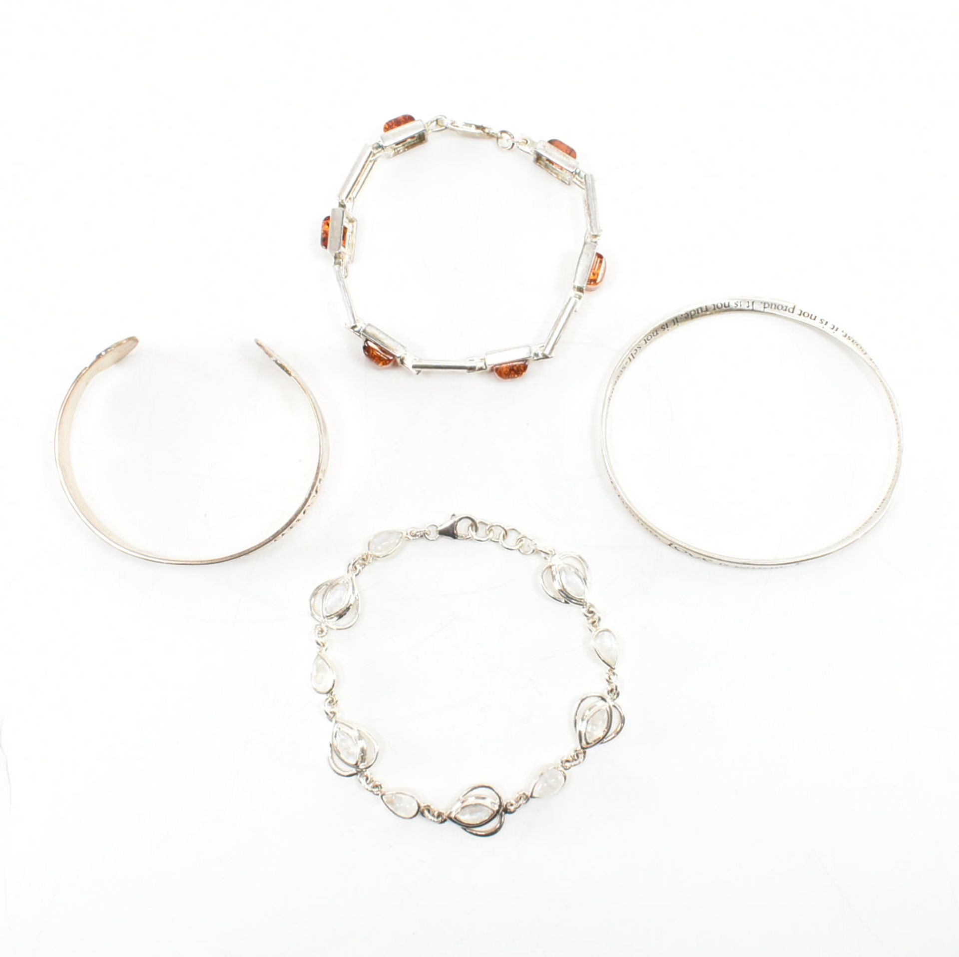 COLLECTION OF SILVER BRACELETS & BANGLES