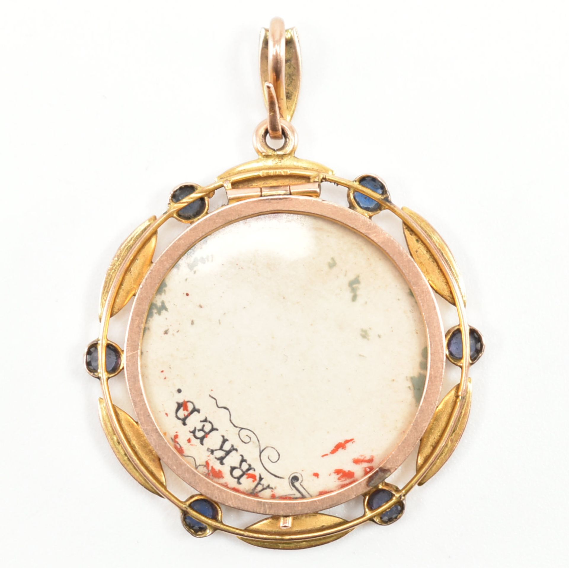 19TH CENTURY VICTORIAN SEED PEARL & BLUE STONE LOCKET - Image 3 of 5