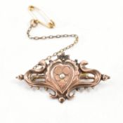 ANTIQUE ROSE GOLD & PEARL BROOCH PIN