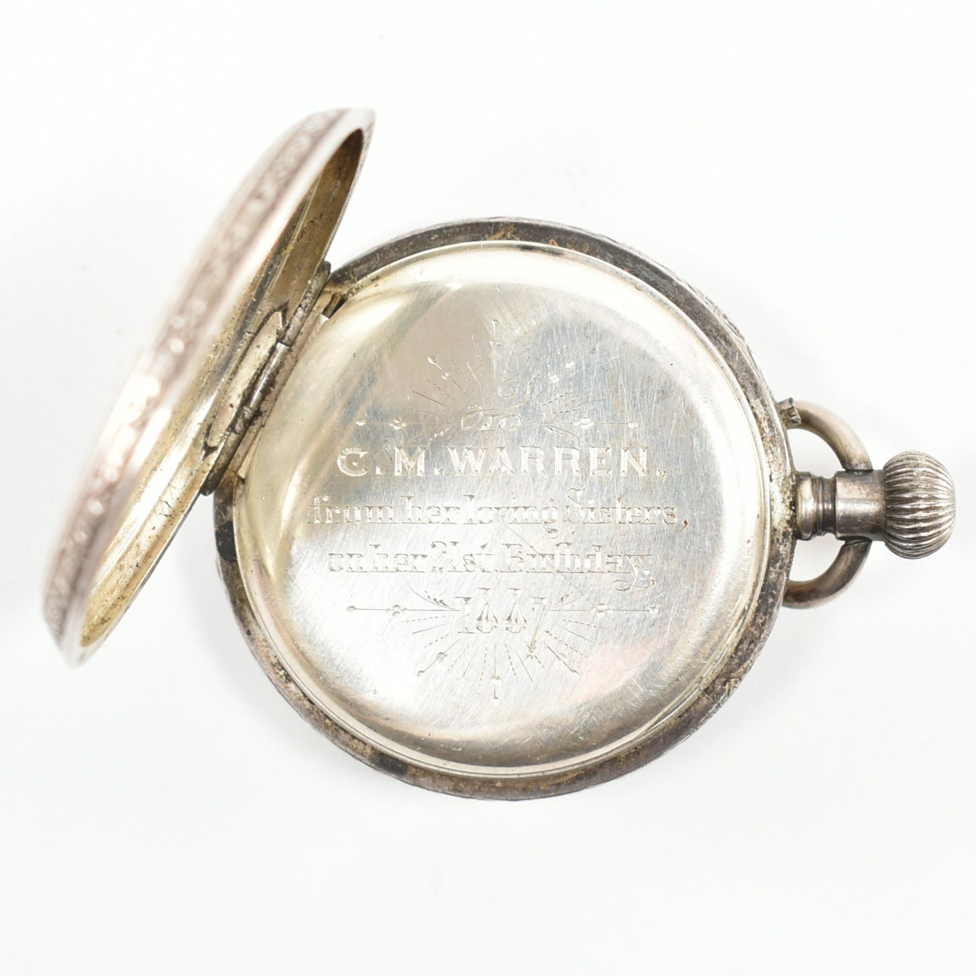 VICTORIAN HALLMARKED SILVER POCKET WATCH - Image 3 of 7