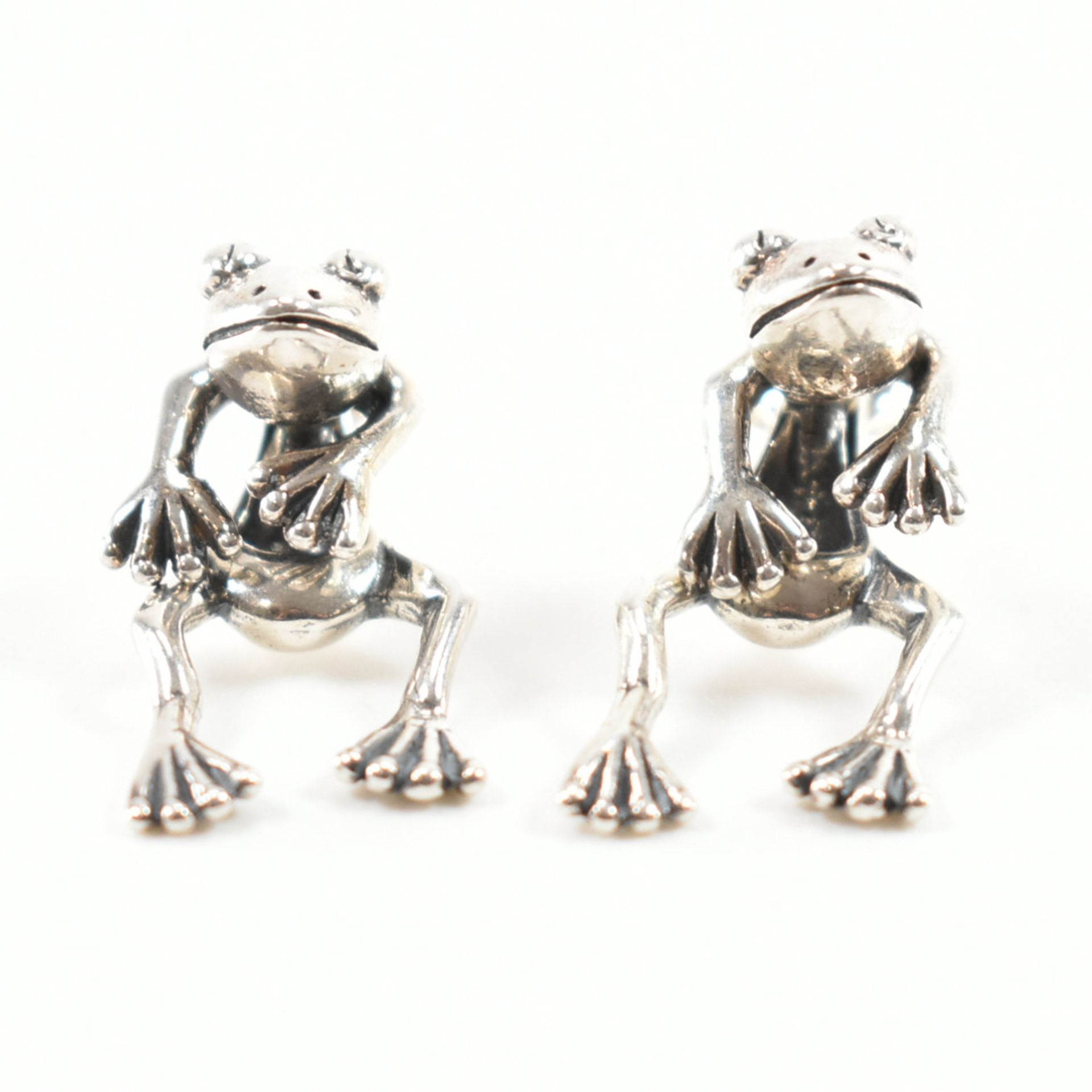 925 SILVER FROG STUD DROP EARRINGS