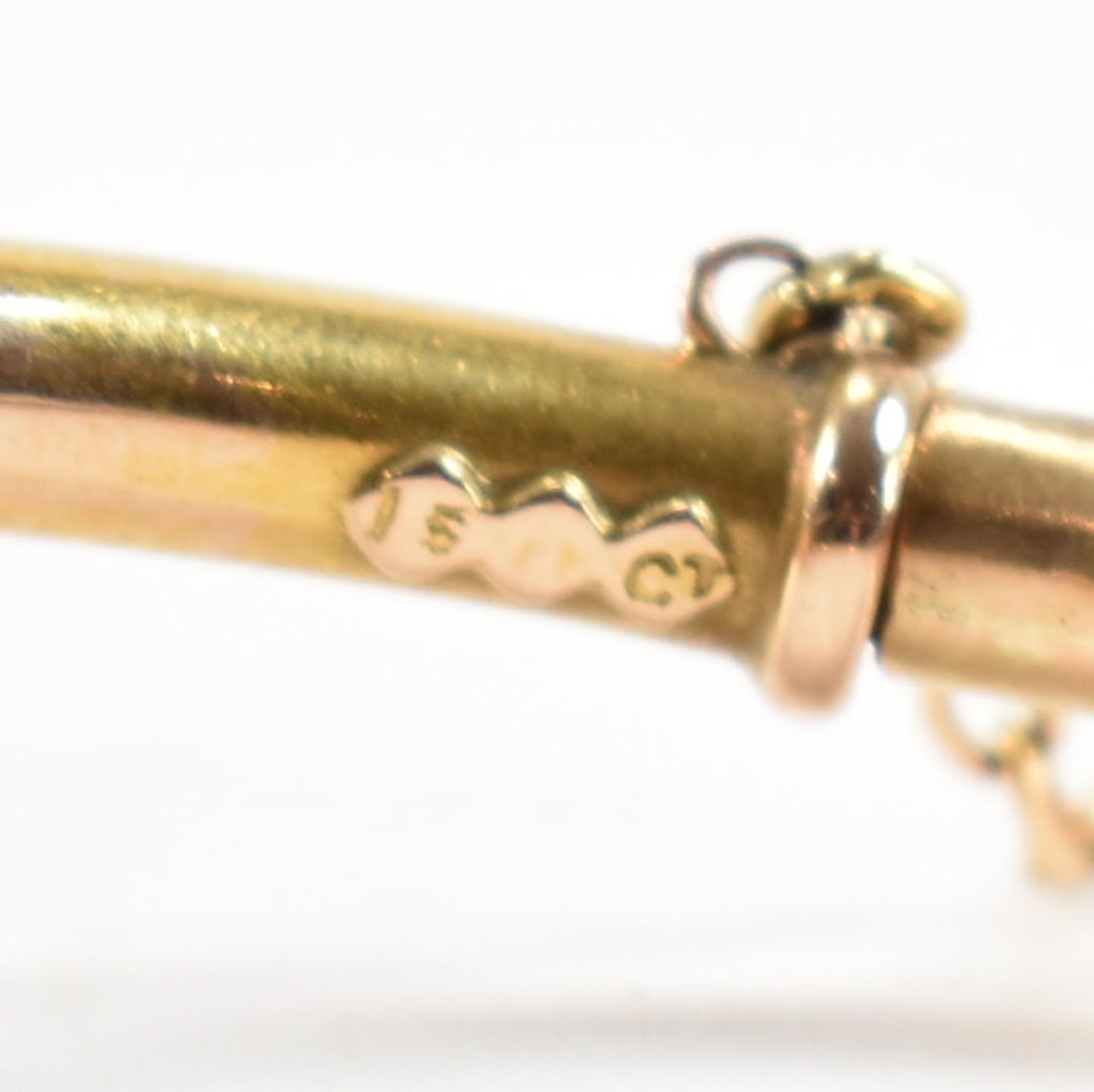 VICTORIAN 15CT GOLD SNAKE BANGLE BRACELET - Image 8 of 8