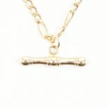 HALLMARKED 9CT GOLD FIGARO CHAIN NECKLACE & PENDANT