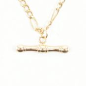 HALLMARKED 9CT GOLD FIGARO CHAIN NECKLACE & PENDANT