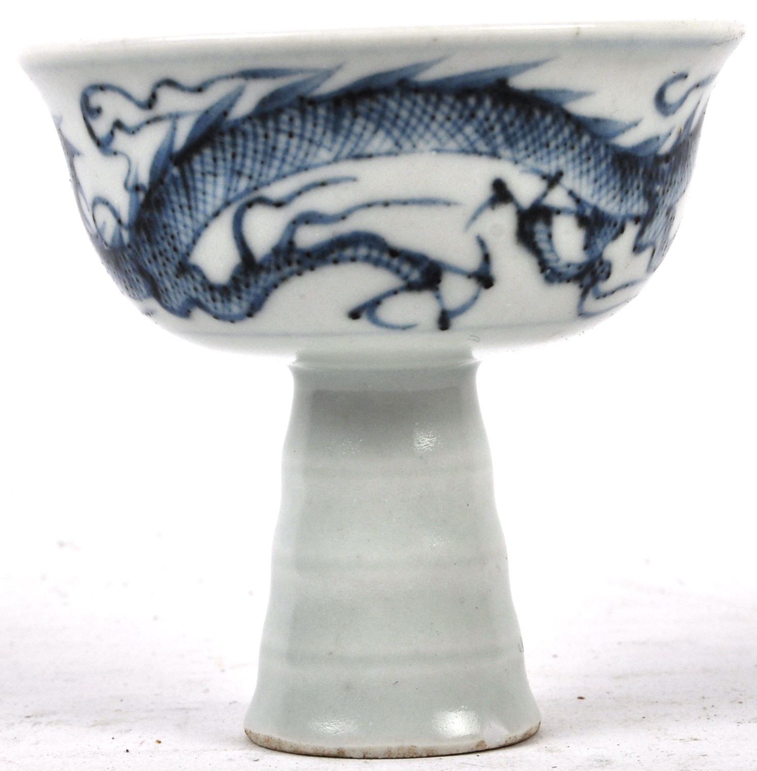 CHINESE BLUE & WHITE FOOTED BOWL WITH DRAGONS - Image 3 of 7