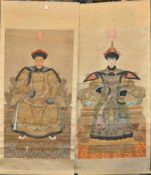 PAIR OF CHINESE EMPEROR SCROLLS