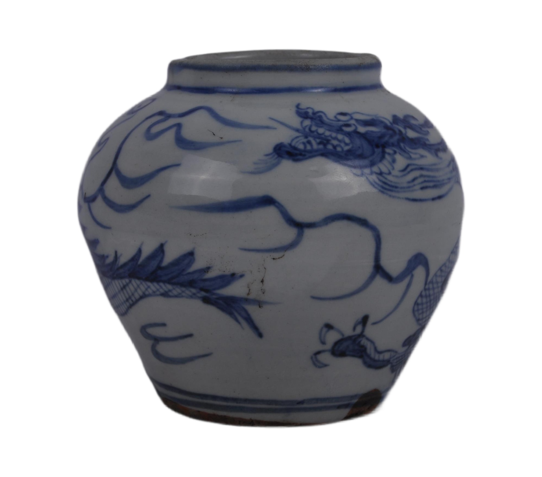 CHINESE MING DYNASTY BLUE & WHITE GINGER JAR