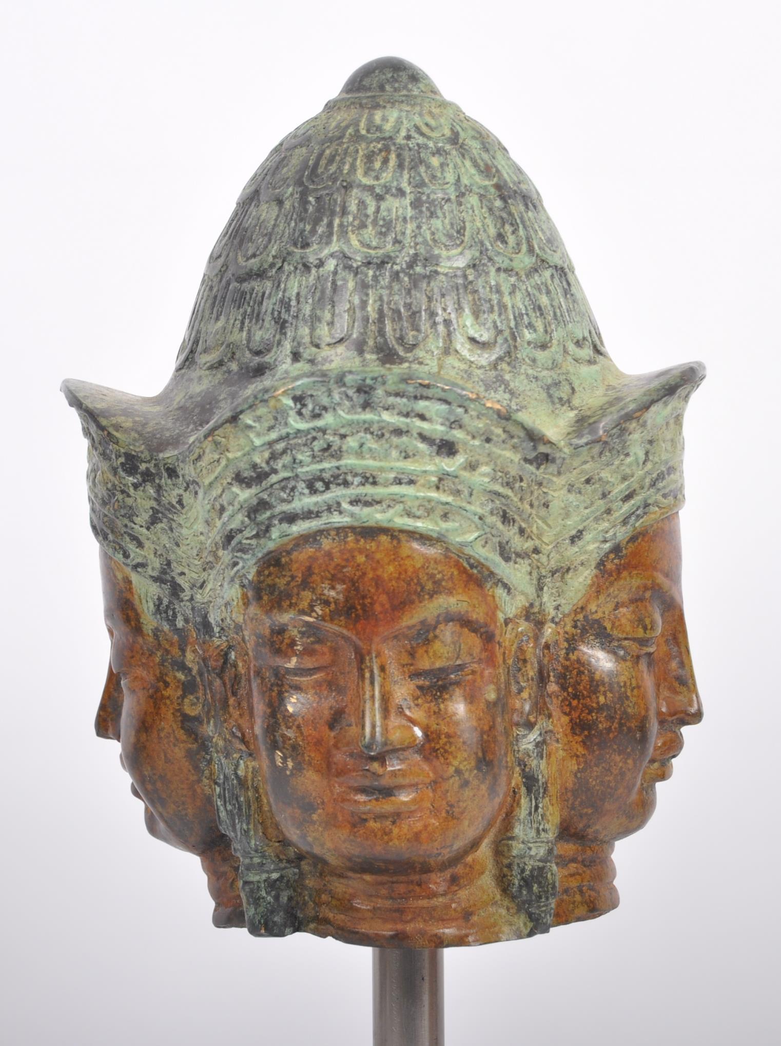 20TH CENTURY CHINESE THAI PHRA PHROM BRONZE HEAD - Image 2 of 6