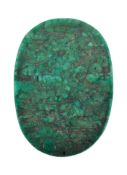 CHINESE GREEN CARVED MALACHITE DRAGON PANEL