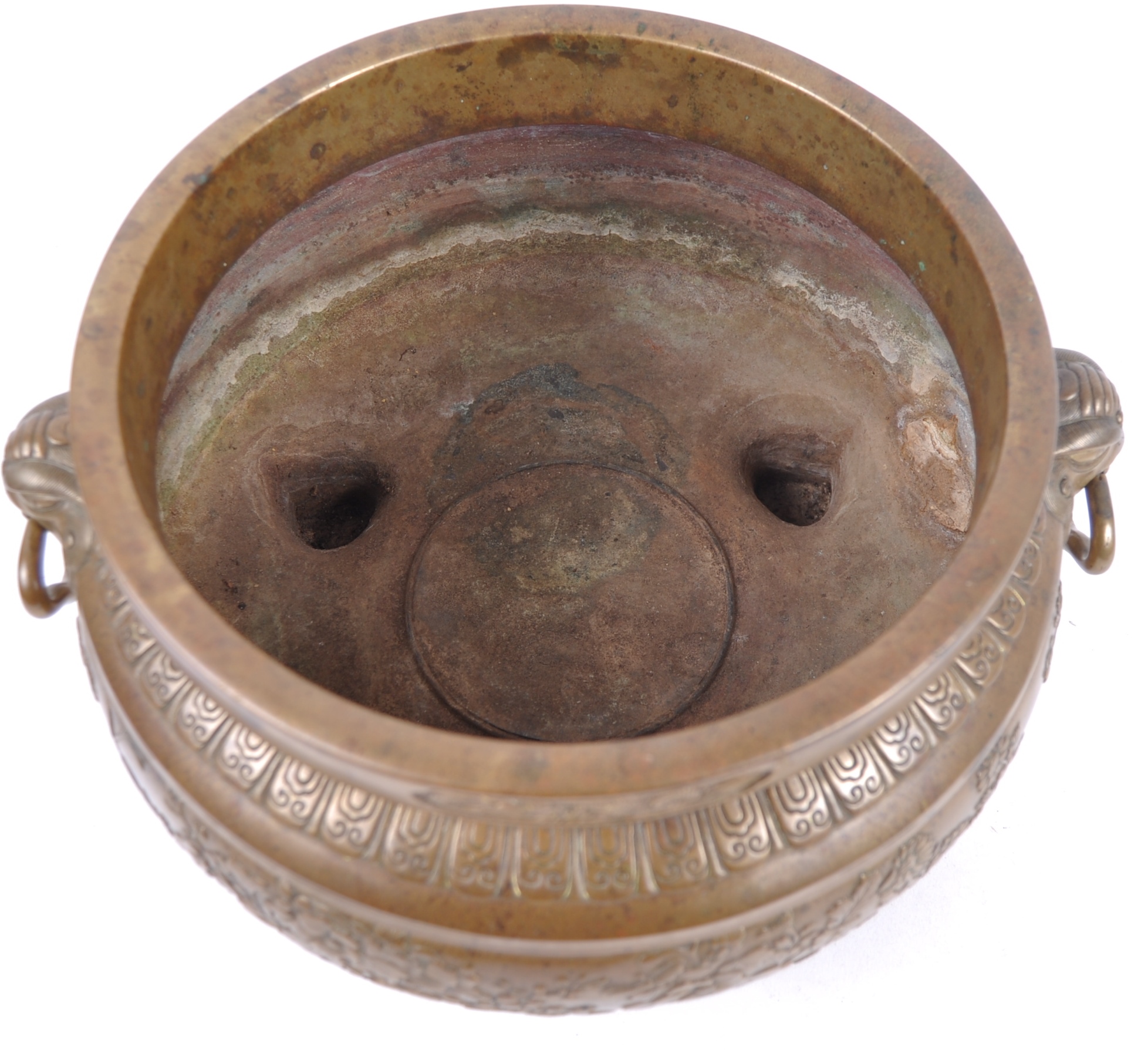 LARGE 19TH CENTURY CHINESE TEMPLE BRONZE CENSER - Image 6 of 8