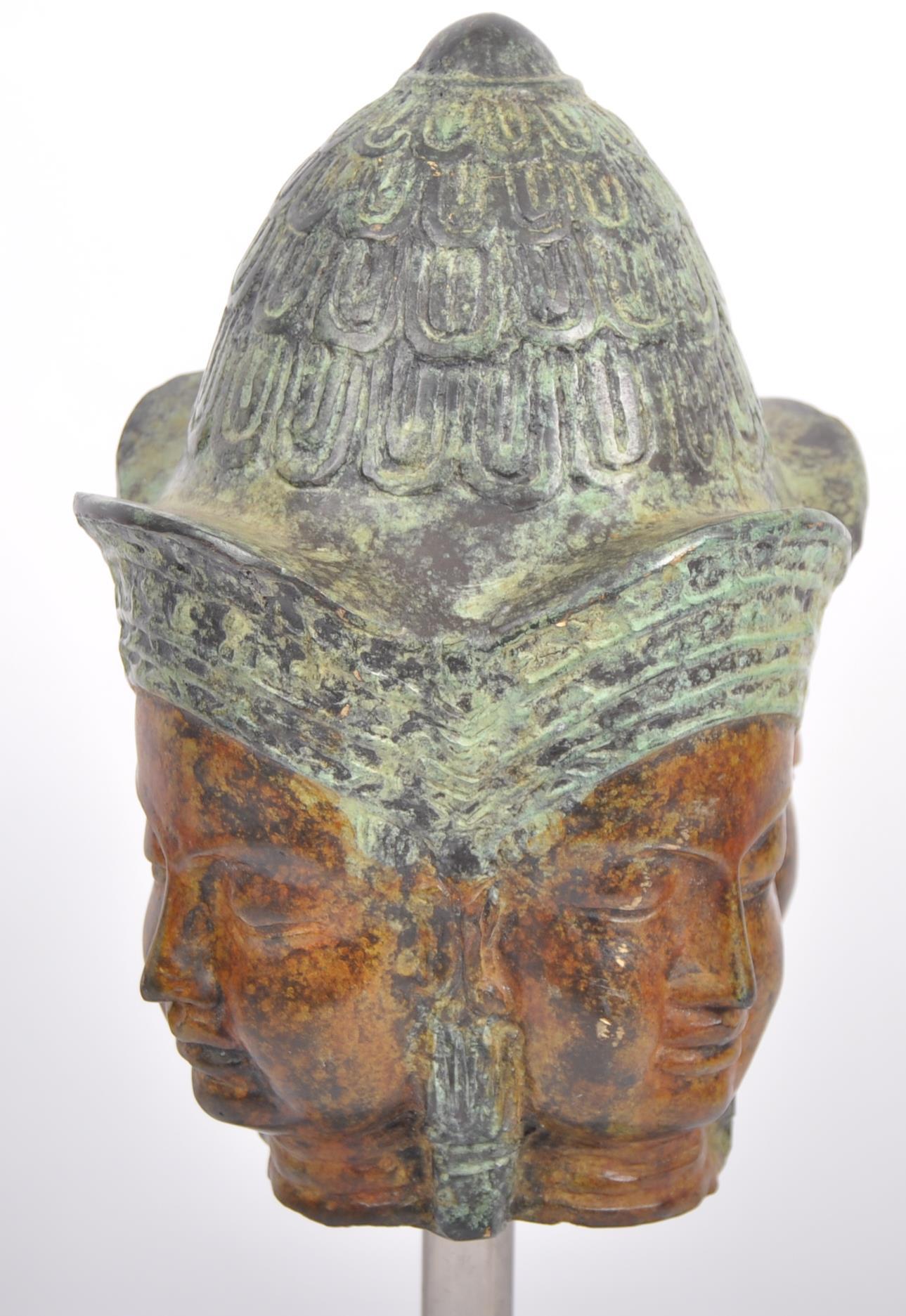 20TH CENTURY CHINESE THAI PHRA PHROM BRONZE HEAD - Image 3 of 6