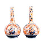 PAIR OF 19TH CENTURY JAPANESE MEIJI IMARI BOTTLE VASES