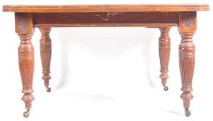 LARGE 19TH CENTURY MAHOGANY DINING TABLE AND TEN CHAIRS