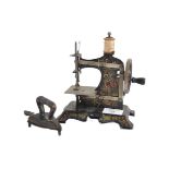 19TH CENTURY MINIATURE TIN SEWING MACHINE