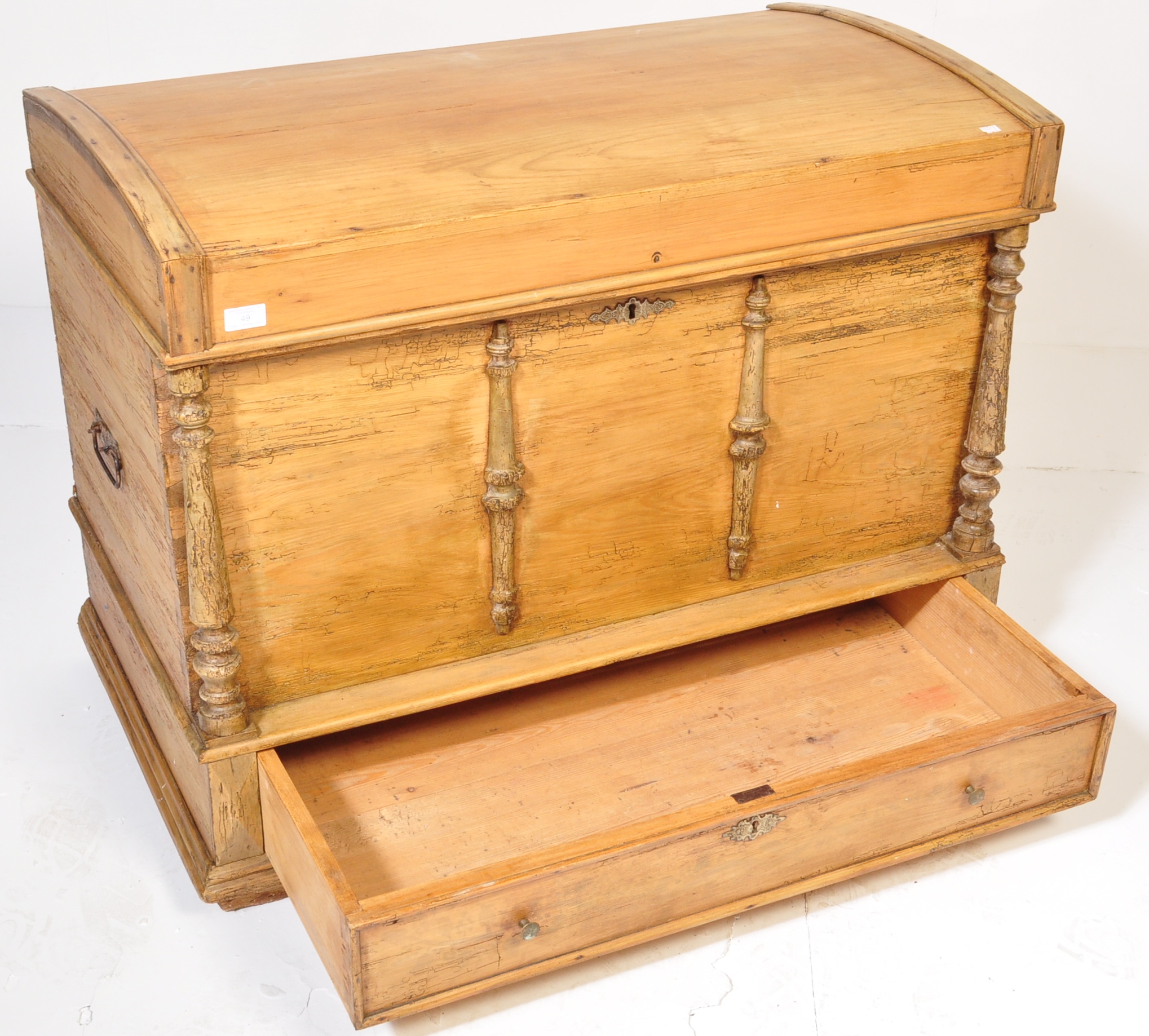 19TH CENTURY PINE BLANKET BOX CHEST - Image 6 of 7