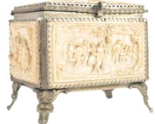 19TH CENTURY CARVED MEERSCHAUM CASKET BOX