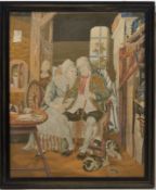 19TH CENTURY GERMAN TAPESTRY OF AN ELDERLY COUPLE