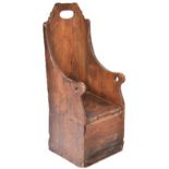 18TH CENTURY OAK AND STAINED PINE CHILDRENS CHAIR