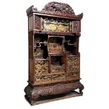 LATE 19TH CENTURY JAPANESE MEIJI LACQUER BOOKCASE CABINET