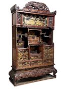 LATE 19TH CENTURY JAPANESE MEIJI LACQUER BOOKCASE CABINET