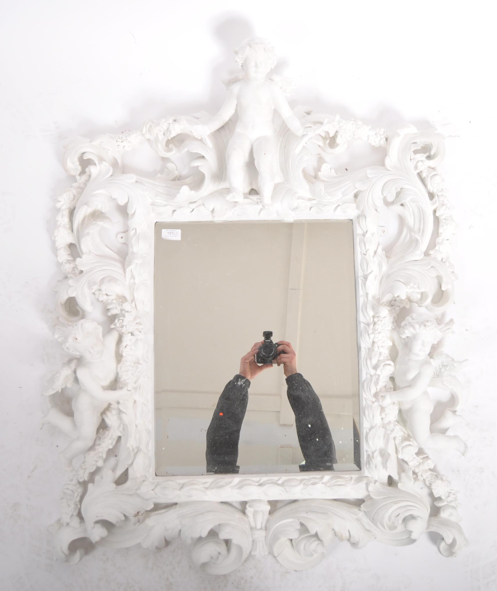 BAROQUE REVIVAL CONSOLE TABLE AND CHERUB MIRROR - Image 7 of 9