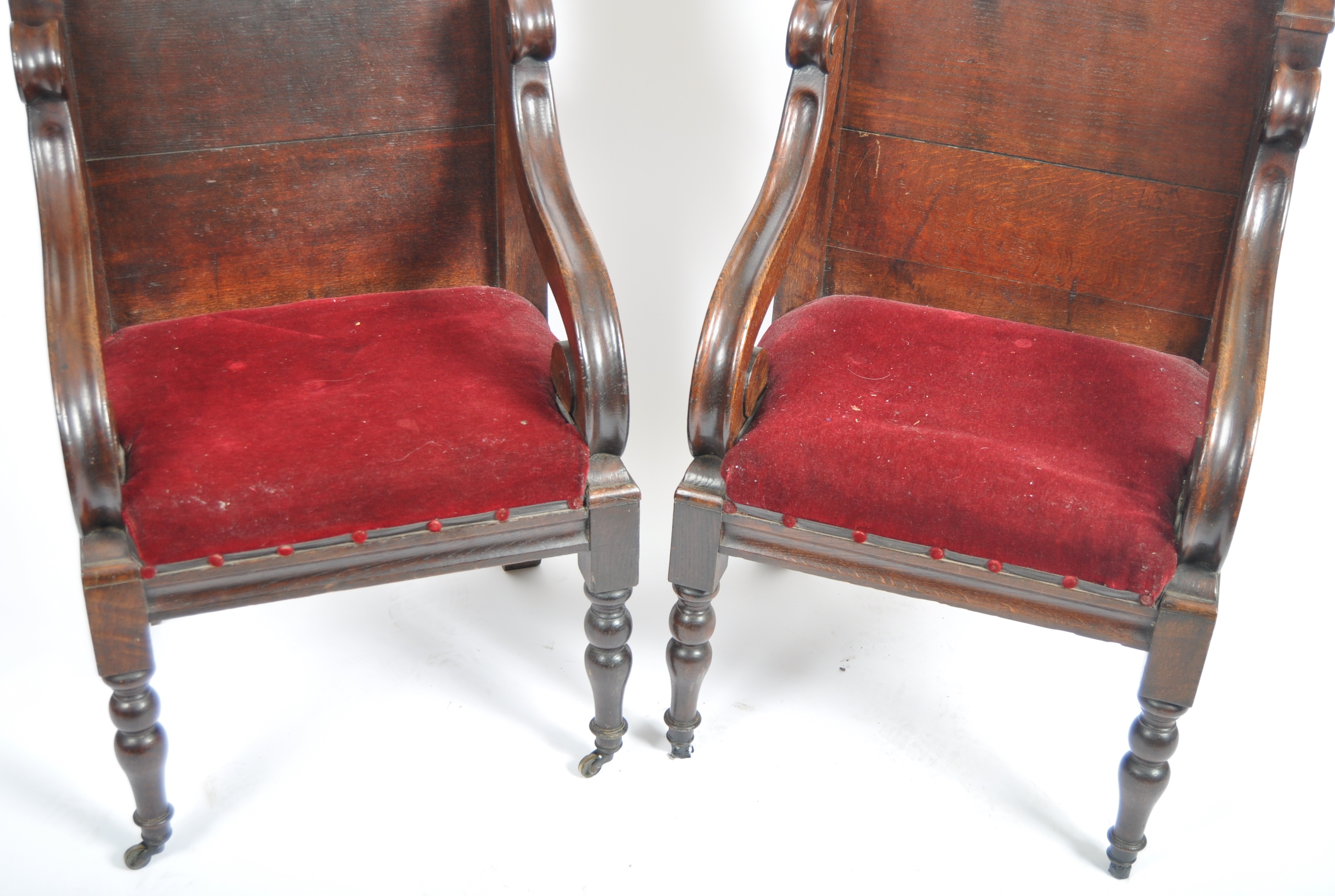 PAIR OF 19TH CENTURY GOTHIC OAK THRONE ARMCHAIRS - Image 5 of 8