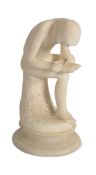 GRAND TOUR WHITE MARBLE FIGURE BOY WITH THORN