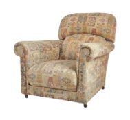 EARLY 20TH CENTURY UPHOLSTERED RECLINING ARMCHAIR