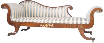 REGENCY GILLOW MANNER ROSEWOOD & BRASS CHAISE LONGUE