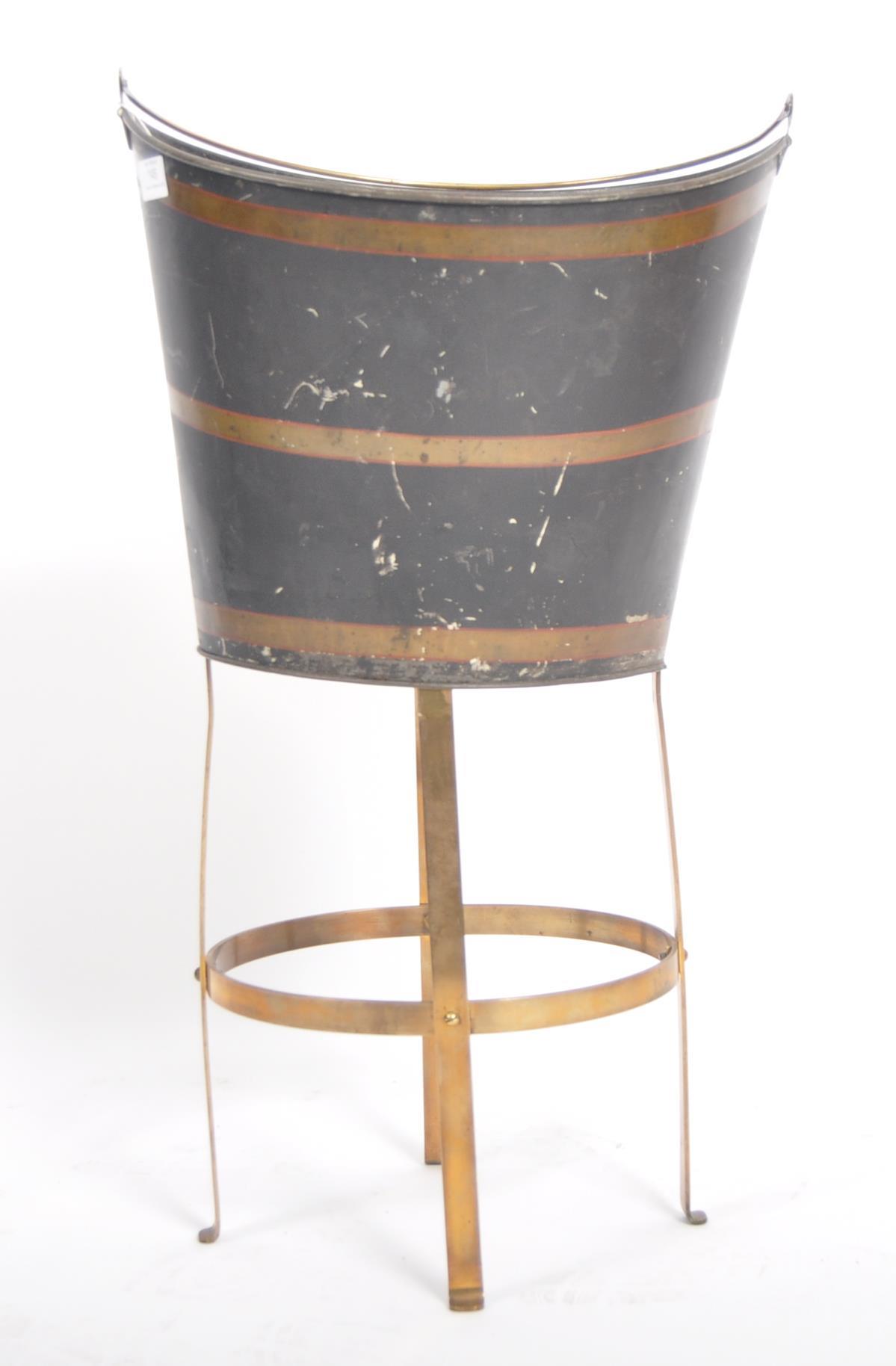 19TH CENTURY METAL PEAT BUCKET ON STAND - Image 2 of 7