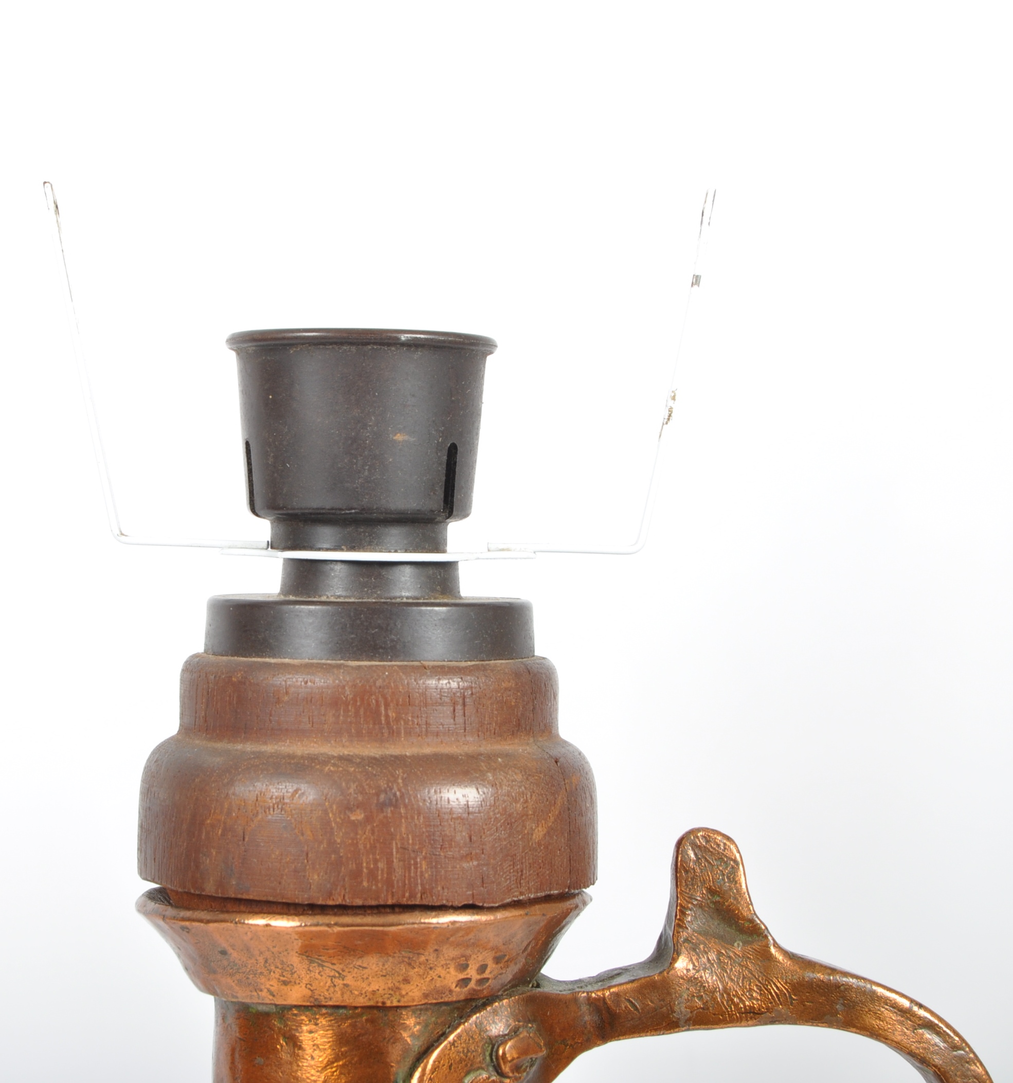 LATE 18TH CENTURY UPCYCLED COPPER EWER JUG LAMP - Image 2 of 8