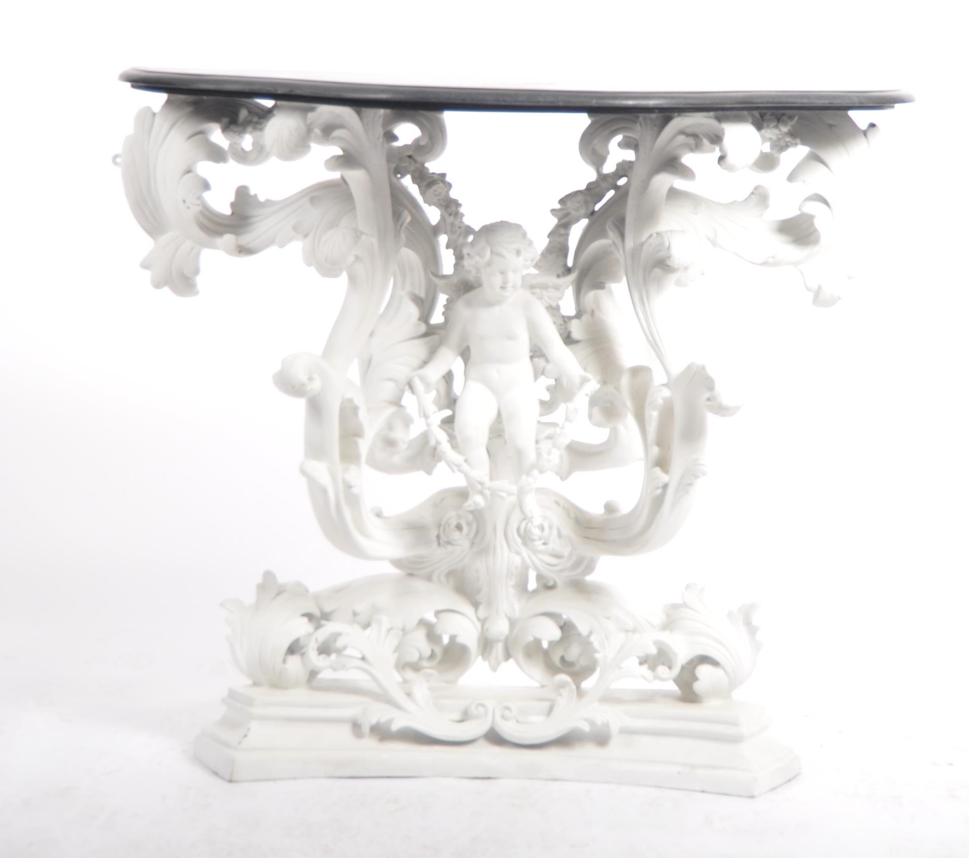 BAROQUE REVIVAL CONSOLE TABLE AND CHERUB MIRROR - Image 2 of 9