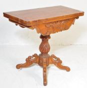 19TH CENTURY GAMES TABLE WITH CARVED BACK RAIL