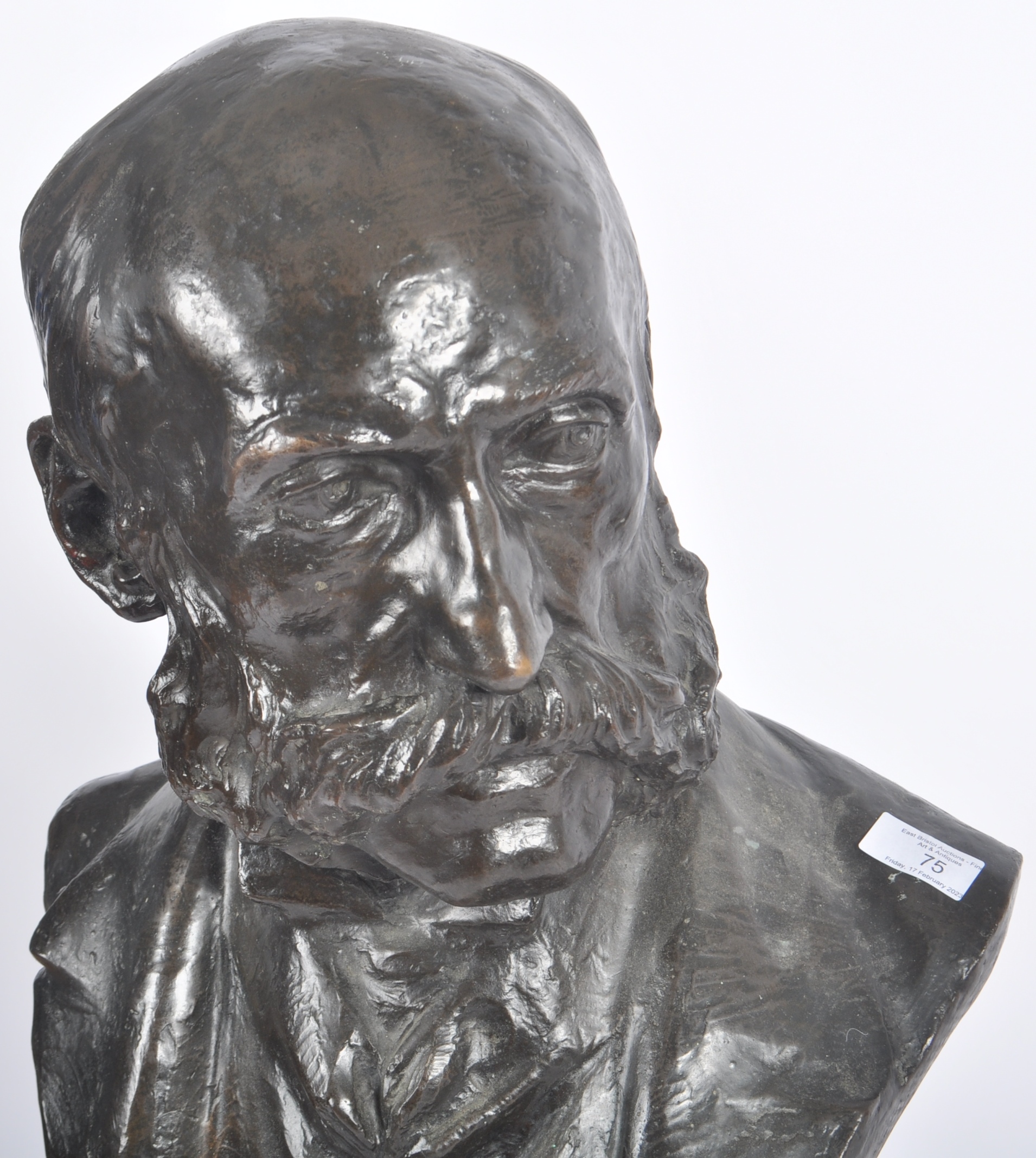 HERBERT HAMPTON - EDWARDIAN BRONZE BUST - Image 2 of 7