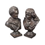 PAIR OF 19TH CENTURY VICTORIAN BRONZED SPELTER BUSTS