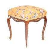19TH CENTURY ROSEWOOD BRASS & MOTHER OF PEARL STOOL