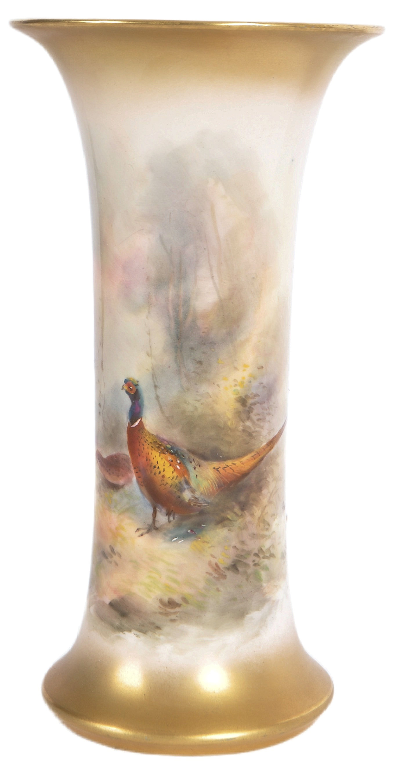 ROYAL WORCESTER JAMES STINTON PHEASANT VASE