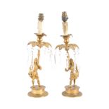 PAIR OF 19TH CENTURY REGENCY BRONZE CANDLESTICKS