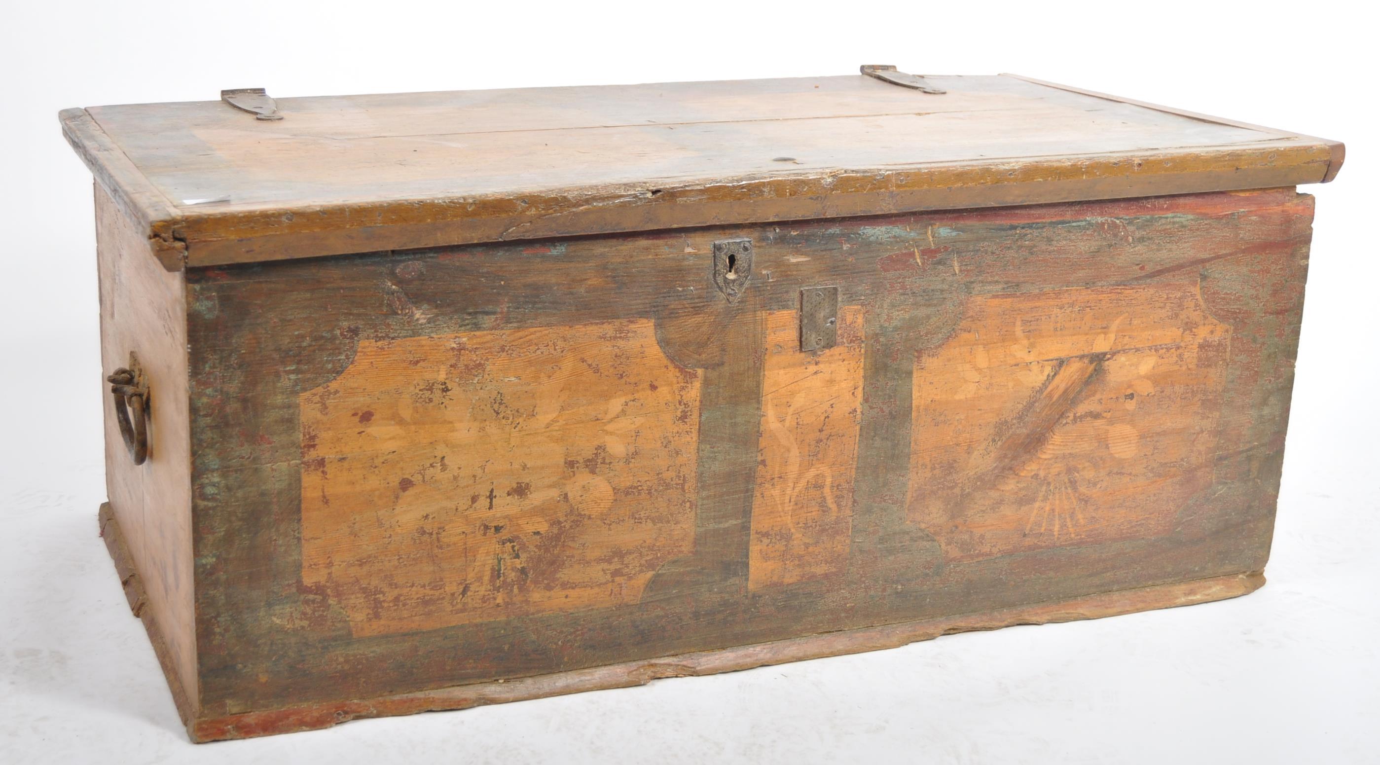 19TH CENTURY DUTCH PAINTED PINE TRUNK - Image 2 of 2
