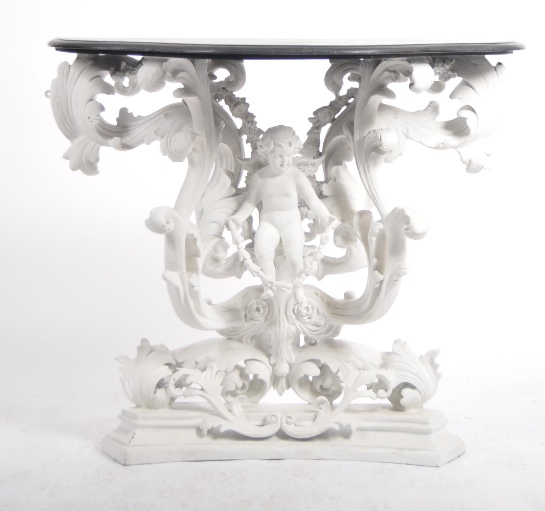 BAROQUE REVIVAL CONSOLE TABLE AND CHERUB MIRROR - Image 3 of 9