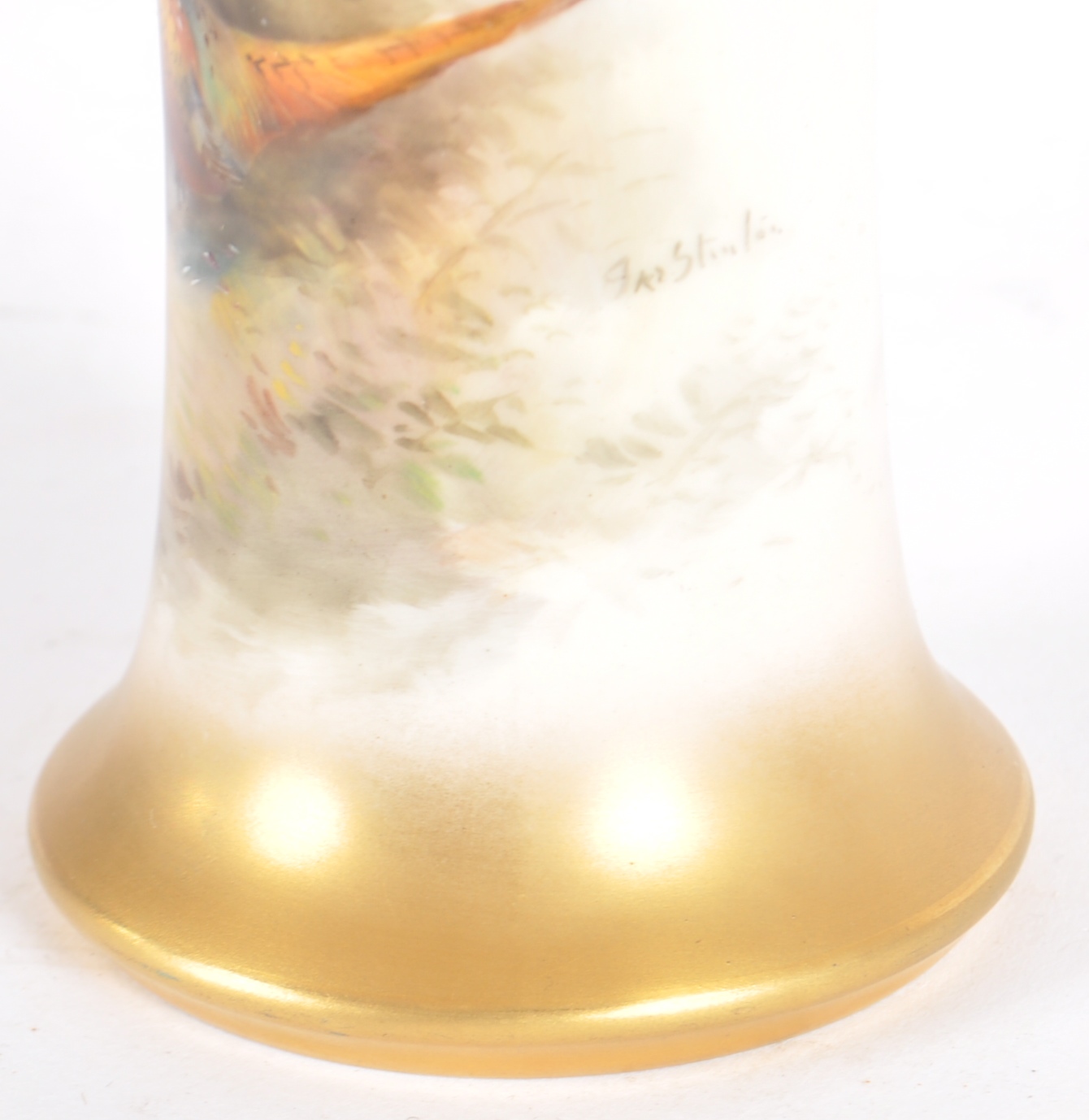 ROYAL WORCESTER JAMES STINTON PHEASANT VASE - Image 5 of 7